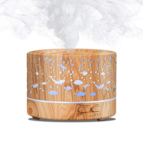 MEIDI Essential Oil Diffuser, Aromatherapy Diffuser, 700ML Large Capacity Ultrasonic Aroma Cool Mist Humidifier Diffuser With Adjustable Mist Mode, 7 Fascinating LED Night Lights, Auto Shut-Off