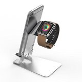 Apple Watch Stand eLander8482 2 in 1 Apple Watch and iPhone Aluminum Charging Dock Cradle Bracket Station Holder Charging Dock for both your Apple Watch and iPhone Simultaneously - Fits iPhone Models 5  5S  5C  6  6 And ALL Apple Watch Versions Both 38 and 42 mm Charging Cable and Watch Case and Watch NOT INCLUDED