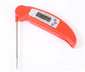 Wonderpark Best Ultra Fast Instant Read Digital Electronic Barbecue Meat Thermometer With Collapsible Internal Probe Instant Read Digital, Meat, Kitchen Cooking & BBQ (Red)