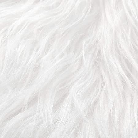 8 Pieces Faux Fur Square Fabric 10 x 10 Inch Shaggy Fur Patches Fabric Cuts Chair Cover Seat Cushion Pad Supplies for DIY Craft (White)