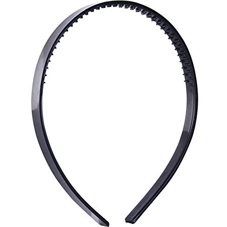 Hotop Plastic Headband DIY Hair Band Hair Hoop with Teeth for Men and Women, 15 Pieces (Black)