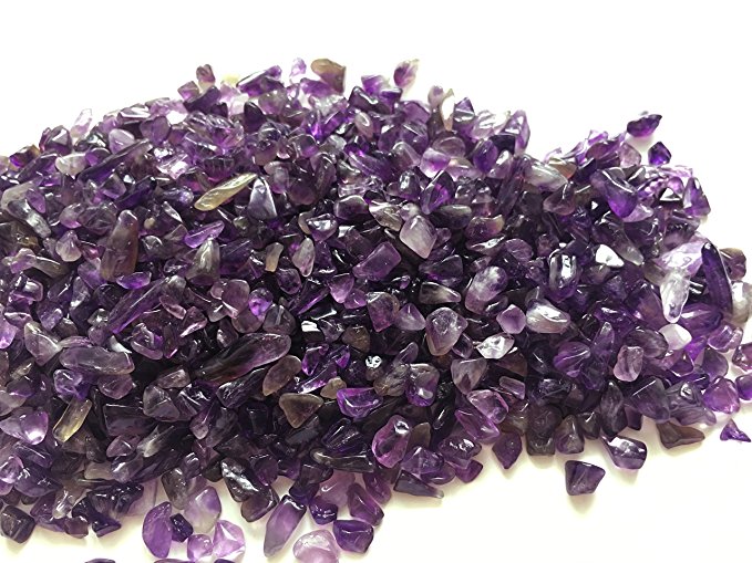 Zungtin 1 lb Amethyst Small Tumbled Chips Crushed Stone Healing Reiki Crystal Jewelry Making Home
