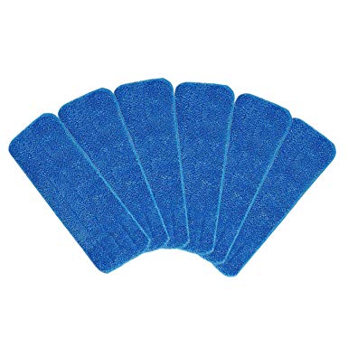 Microfiber Spray Mop Replacement Heads for Wet/Dry Mops Floor Cleaning Pads Compatible with Bona Floor Care System (6 Pack)