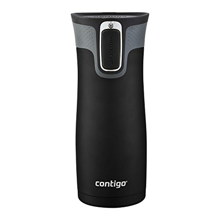 Contigo AUTOSEAL West Loop Vacuum Insulated Stainless Steel Travel Mug with Easy-Clean Lid, 16oz, Matte Black