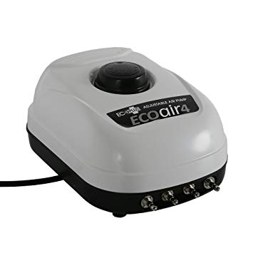 EcoPlus Adjustable 253 GPH (960 LPH, 6.5W) Air Pump with 4 Outlets