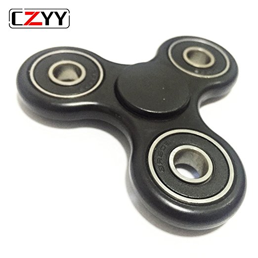 CZYY Black Spinner Fidget EDC ADHD Focus Toy Ultra Durable High Speed Si3N4 Hybrid Ceramic Bearing 1-3 Min Spins , Non-3D Printed