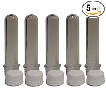 Cache Tube 5-pack (Clear, Plastic): Rugged, Waterproof Storage for Fire/Survival/Fishing Kit or Geocache