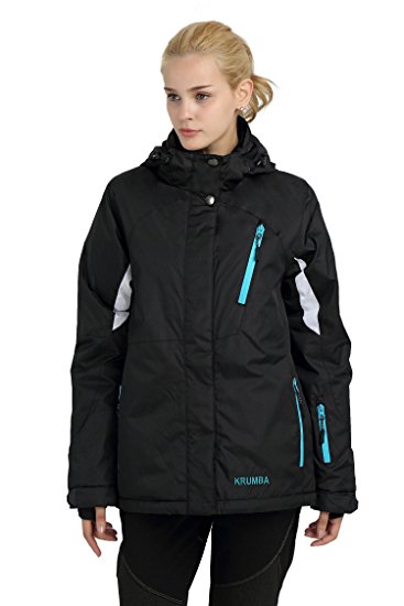 Krumba Women's Sportswear Outdoor Waterproof Windproof Hooded Ski Jacket