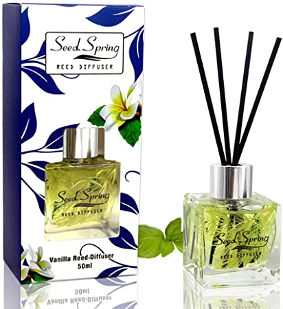 Seed Spring Reed Diffuser Set 50ml with Vanilla Aroma Lasts 30 Days