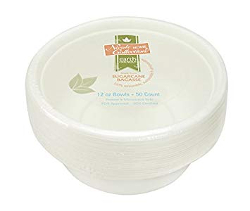 Eco-Friendly 100% Compostable Sugarcane / Bagasse Heavy Duty Bowls, FDA Approved, 12 Oz. 50 Count