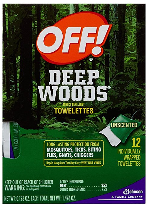 Off! Deep Woods Insect Repellent Towelettes 12ea