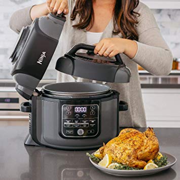 Ninja OP305 Foodi 6.5 Quart Pressure Cooker That Crisps, Steamer & Air Fryer with TenderCrisp Technology Multi-Cooker and Fryer All-in-One(Renewed)
