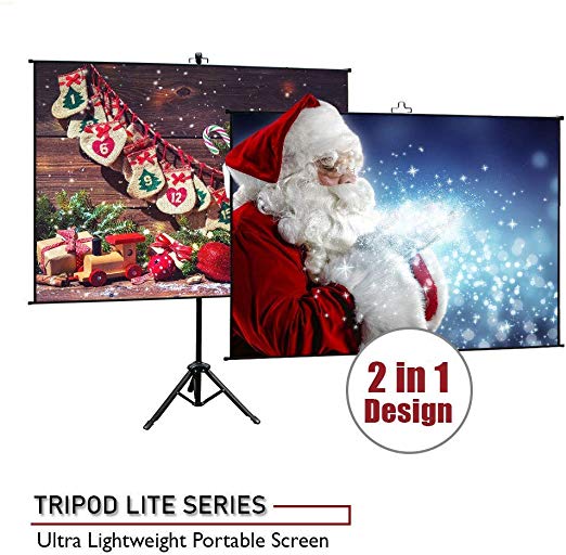 Elite Screens Tripod Lite Wall Series | 2 in 1 Portable Projector Screen Dual Tripod Stand/Wall Mount Indoor/Outdoor 65-INCH, 1:1 w/Carrying Bag | T65SW