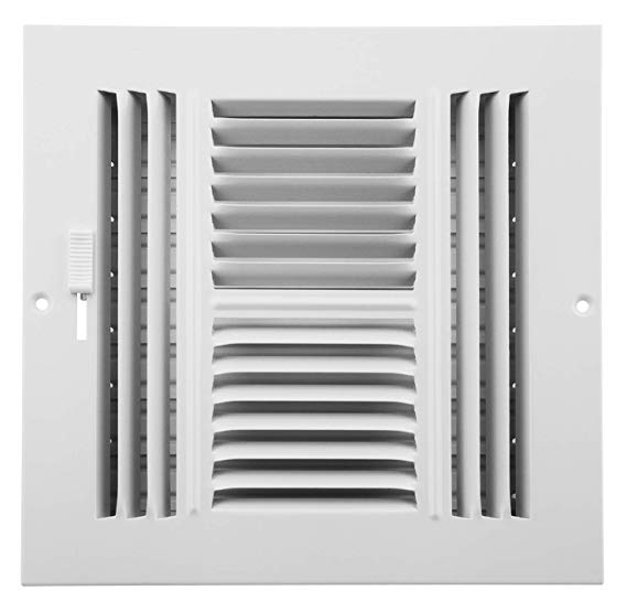 Accord ABSWWH488 Sidewall/Ceiling Register with 4-Way Design, 8-Inch x 8-Inch(Duct Opening Measurements), White
