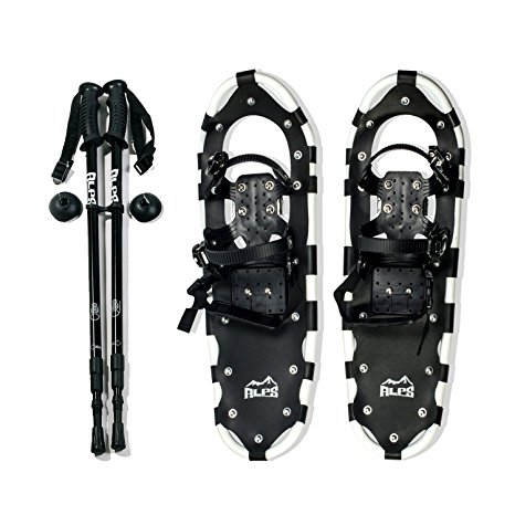 ALPS Adult All Terrian Snowshoes   Pair Anti-Shock Adjustable Snowshoeing Pole   Free Carrying Tote Bag