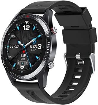 BingoFit Smart Watch Heart Rate Monitor, 1.3'' Full Touch Fitness Tracker Watch with 23 Sports Modes, Counter Sleep Monitor, Pedometer Watch Compatible with Android iOS for Men Women