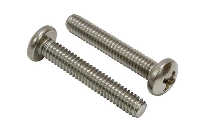 #8-32 X 1" Stainless Pan Head Phillips Machine Screw (100 pc) 18-8 (304) Stainless Steel Screw by Bolt Dropper