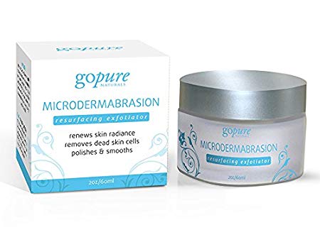 goPure Microdermabrasion Resurfacing Exfoliator - Anti Aging Face Exfoliator Scrub - Helps Improve Skin Texture, Acne Scars, Wrinkles, Blemishes, 2oz
