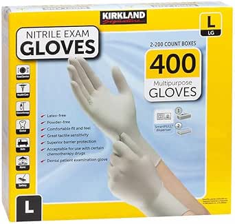 Kirkland S. Nitrile Exam Gloves, 400 Count, Large