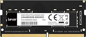 Lexar SODIMM 8GB DDR4 RAM, 3200 MHz, 260-Pin DDR4 SODIMM Laptop Ram, High-Performance SO-DIMM, PC Laptop Computer Memory (LD4AS008G-B3200ASST)