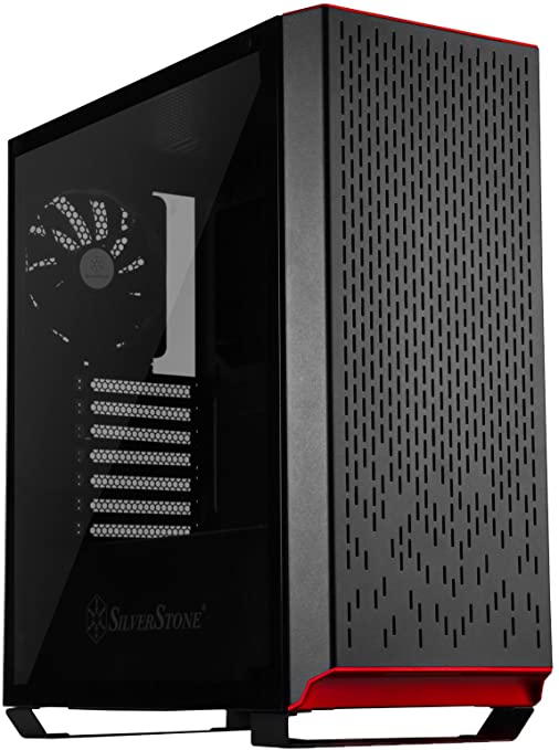 SilverStone Technology Metal ATX Computer Tower Case with Tempered-Glass Side Panel and Ample Air Flow in Black (SST-PM02B-G)