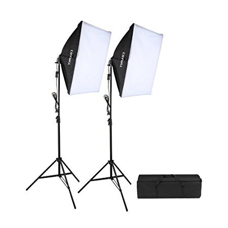 CRAPHY 700W 5500K Photography Studio Soft Box Lighting Kit Continuous Light Equipment for Portrait Video Shooting (20x28" Softbox   80" Tall Light Stand   Carrying Bag)