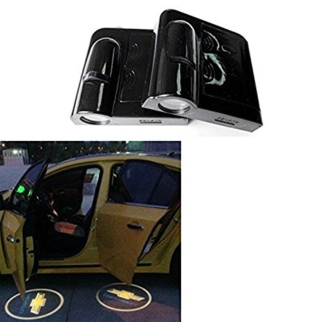 Soondar® 2PCS Wireless Car Projection Light LED Door Welcome Ghost Shadow Light Logo for CHEVROLET - No Drilling Required