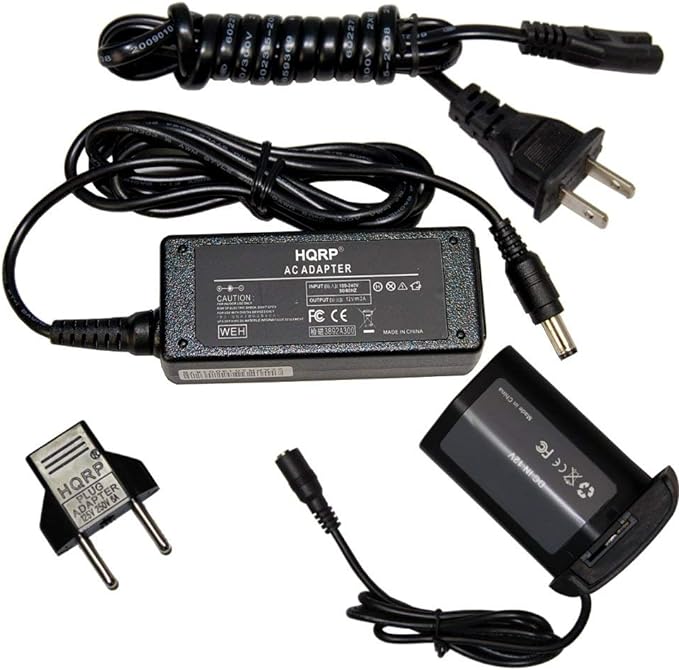 HQRP AC Power Adapter Kit Compatible with Canon ACK-E4 ACKE4 EOS-1D Mark III, EOS-1Ds Mark III, EOS-1D X, EOS-1D C, EOS-1D Mark IV Digital Camera, DR-E4 LP-E4 NP-E3, 1DX Mark II   Euro Plug Adapter