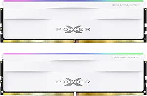 Silicon Power DDR5 64GB (2x32GB) Zenith RGB 6000MT/s (PC5-48000) 288-pin CL30 1.35V UDIMM Desktop Memory Module RAM SP064GXLWU60AFDH White