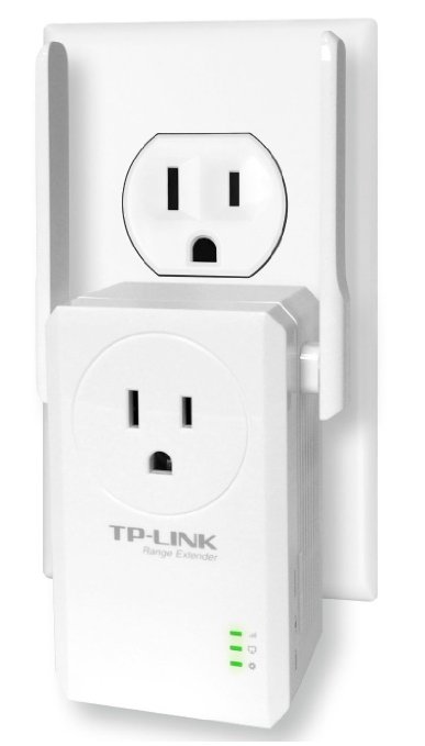 TP-LINK TL-WA860RE V1 N300 Universal Wireless Range Extender with Power Outlet Passthrough, Wall Plug, Plug and Play, Ethernet Port, Smart Signal Indicator Light