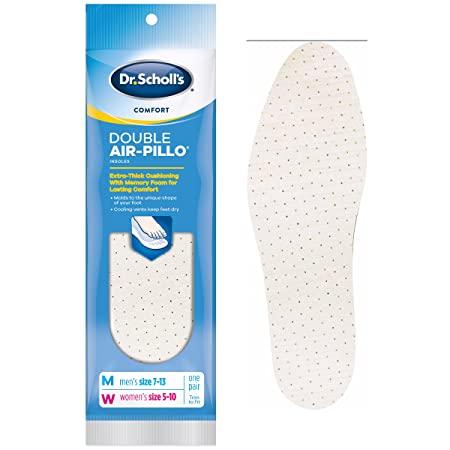 Dr. Scholl's Comfort Double Air-Pillo Insoles,Pack of 1 Pair, Men Size 7-13, Women Size 5-10