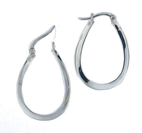 .925 Sterling Silver Continuous Oval Click Clasp Earrings