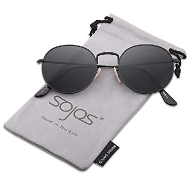 SojoS Small Round Polarized Sunglasses Mirrored Lens Unisex Glasses SJ1014 3447