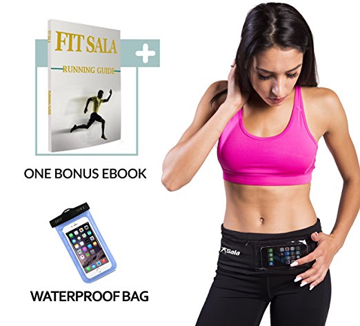 Running Belt Waist Packs with zipper easy to use | Runners Belt designed with 2-in-1 colors for iPhone and all Smartphones | 2 Bonuses: Guide to Running & Waterproof Phone case (XS-XL)