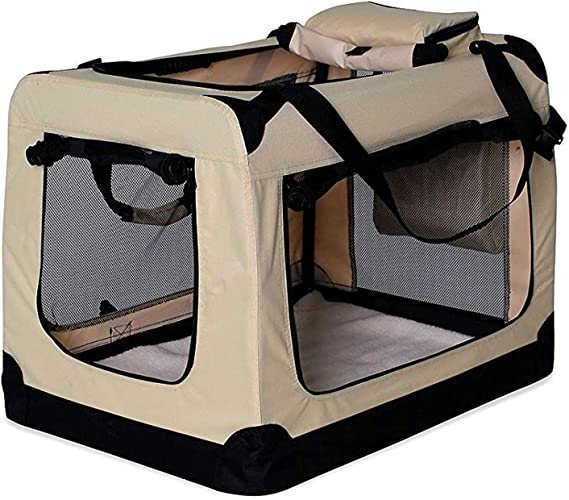 Dibea Dog Transport Box, Dog Carrier, Collapsible Transport Crate, Car Crate, Small Animal Carrier (M - 60x42x44 cm