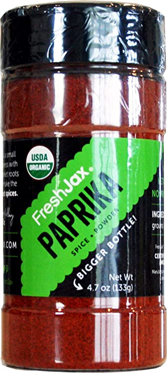 FreshJax Premium Organic Spices, Herbs, Seasonings, and Salts (Certified Organic Paprika - Large Bottle)