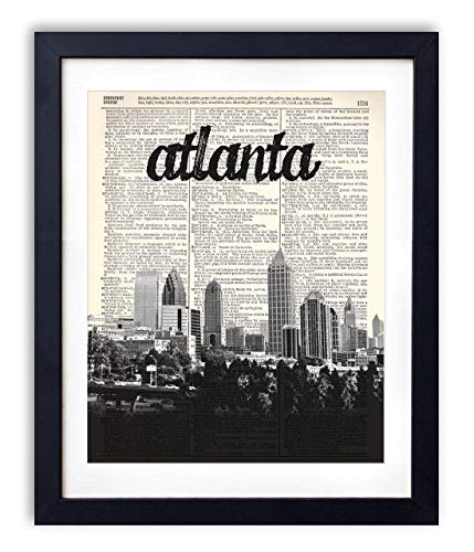 Atlanta Skyline With Name Vertical Dictionary Art Print 8x10