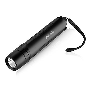 Suaoki 4-in-1 Cree Led Rechargeable Brightest Flashlight Torch Light Powered by 5,200/10,400mAh External Battery Charger with Window Smasher and Belt Cutter Emergency for Car Waterproof IPX6