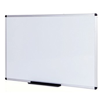 VIZ-Pro Dry Erase Board/Whiteboard, Melamine, 6' x 4', Silver Aluminum Frame