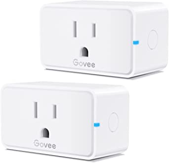 Govee Smart Plug, WiFi Bluetooth Outlets 2 Pack Work with Alexa and Google Assistant, 15A WiFi Plugs with Multiple Timers, Govee Home APP Group Control Remotely, No Hub Required, ETL&FCC Certified