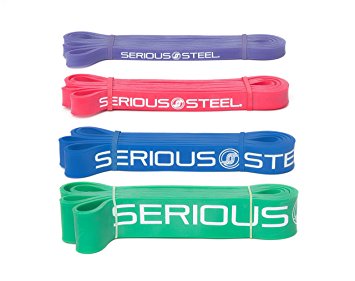 Serious Steel Assisted Pull-Up Band, Resistance & Stretch Band | Powerlifting Bands | Pull-up and Band Starter e-Guide INCLUDED (Single unit) 41-inch