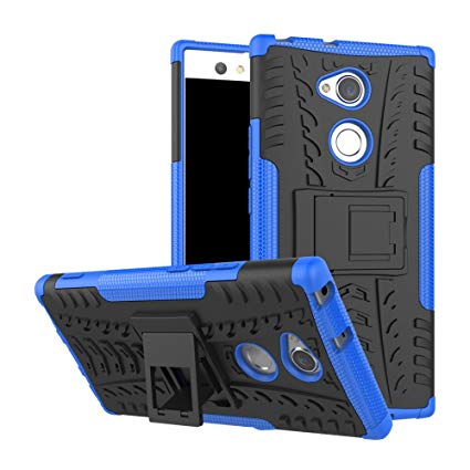 Sony Xperia XA2 Ultra Case, Linkertech [Shockproof] Tough Rugged Dual Layer Protector Hybrid Case Cover with Kickstand for Sony Xperia XA2 Ultra (2018) 6" (Blue)