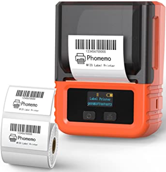 Phomemo M120 Label Maker,2 Inch Barcode Label Printer, Portable Bluetooth Barcode Printer for Retail,Home,Office,Small Business,Handled Wireless Thermal Printer Compatible with Android,iOS