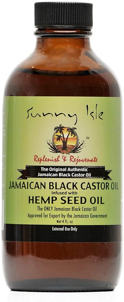 Sunny Isle Jamaican black castor oil infused with hemp seed oil, 4 oz