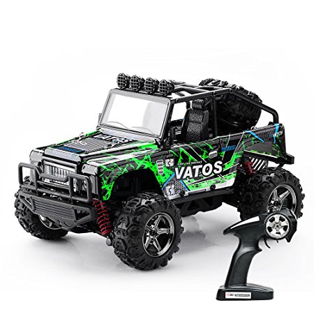 (Upgraded)RC Car Vatos RC Jeep 1:22 High Speed RC Truck 4x4 4WD Rock Crawlers Remote Control car 40km/h 2.4Ghz Radio Controlled 50m Monster Truck Emergency Vehicles Electric Off Road Racing Buggy Toy