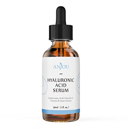 Anjou Hyaluronic Acid Serum 30ml Moisturizer with Vitamin C for Face & Neck Hydrate Skin Reduce Wrinkles Paraben Free