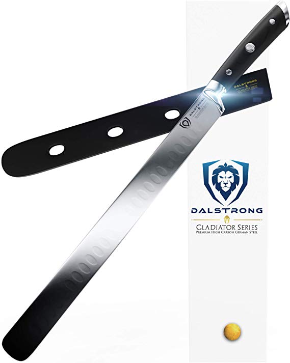 DALSTRONG Slicing Carving Knife - 12" Granton Edge - Gladiator Series - German HC Steel - w/Sheath