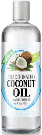 Fractionated Coconut Oil 16oz - 100 Pure Premium Therapeutic Grade - Best Base or Carrier Oil for Aromatherapy Essential Oil and Massage - Numerous Hair and Skin Benefits and Perfect for use in Creams Shampoos And Other Home Recipes - Large 16 ounce size