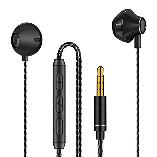Earphones, Modohe Headphones with Microphone and Remote Earphones Noise Isolating Earbuds, Bass Driven Sound for Apple iPhone 6s 6 5s SE 5 5c 4s Plus Android Samsung Galaxy Edge S8 S7 S6 S5 S4 Note iPad 1 2 3 4 7 Pro Earpods (Black)