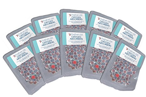 500cc Oxygen Absorbers in 10-packs with PackFreshUSA LTFS Guide (100)